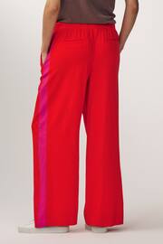 Red/Pink Linen Blend Side Stripe Track Trousers - Image 2 of 5