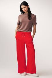 Red/Pink Linen Blend Side Stripe Track Trousers - Image 3 of 5