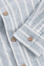 Grey Stripe Grandad Collar Long Sleeve Shirt (3-16yrs) - Image 3 of 3