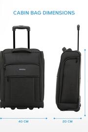 Flight Knight 55x40x20cm Ryanair Priority Soft Case Cabin Carry On Suitcase Hand Black Mono Canvas Luggage - Image 2 of 7