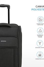 Flight Knight 55x40x20cm Ryanair Priority Soft Case Cabin Carry On Suitcase Hand Black Mono Canvas Luggage - Image 3 of 7