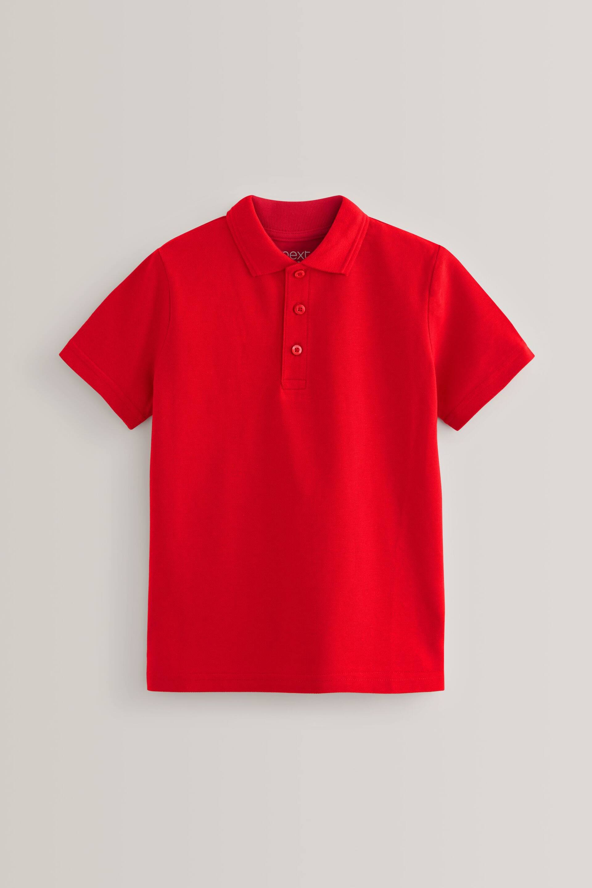 Red 2 Pack Cotton School Polo Shirts (3-16yrs) - Image 2 of 3