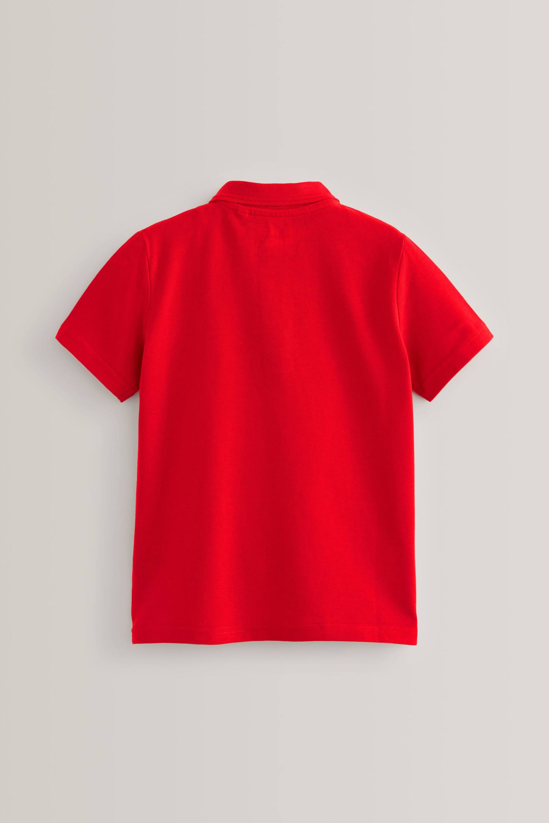 Red 2 Pack Cotton School Polo Shirts (3-16yrs) - Image 3 of 3