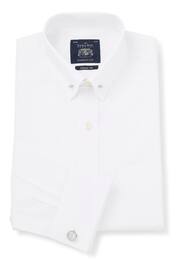 Savile Row Co White Classic Fit Pin Collar Double Cuff Shirt - Image 1 of 5