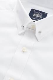 Savile Row Co White Classic Fit Pin Collar Double Cuff Shirt - Image 3 of 5