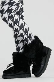 South Beach Black Faux Fur Ski Snow Boots - Image 1 of 6
