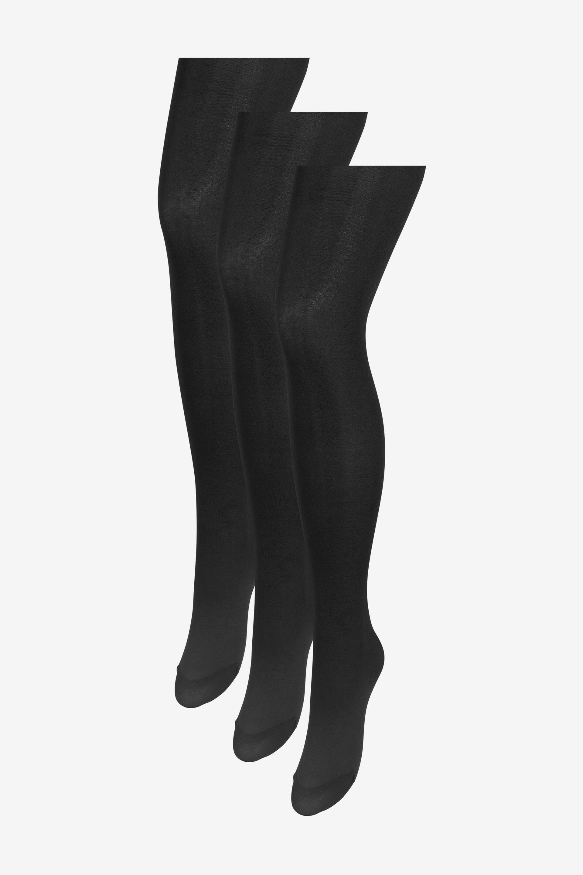 Black 3 Pack 60 Denier Opaque Tights - Image 3 of 4