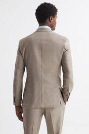 Reiss Oatmeal Abbey Slim Fit Double Breasted Checked Blazer - Image 5 of 7