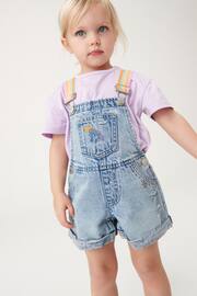 Mid Blue Denim Rainbow Dungarees & T-Shirt Set (3mths-7yrs) - Image 3 of 8