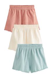 Blue Pink Textured Shorts 3 Pack (3mths-7yrs) - Image 5 of 5