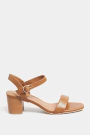 Long Tall Sally Brown Faux Leather Block Heel Sandals - Image 2 of 5