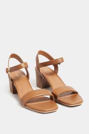 Long Tall Sally Brown Faux Leather Block Heel Sandals - Image 3 of 5