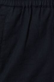 Reiss Navy Acen Teen Linen Drawstring Shorts - Image 4 of 4
