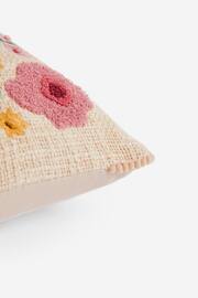 Cream 50 x 30cm Embroidered Flower Vase Cushion - Image 2 of 7