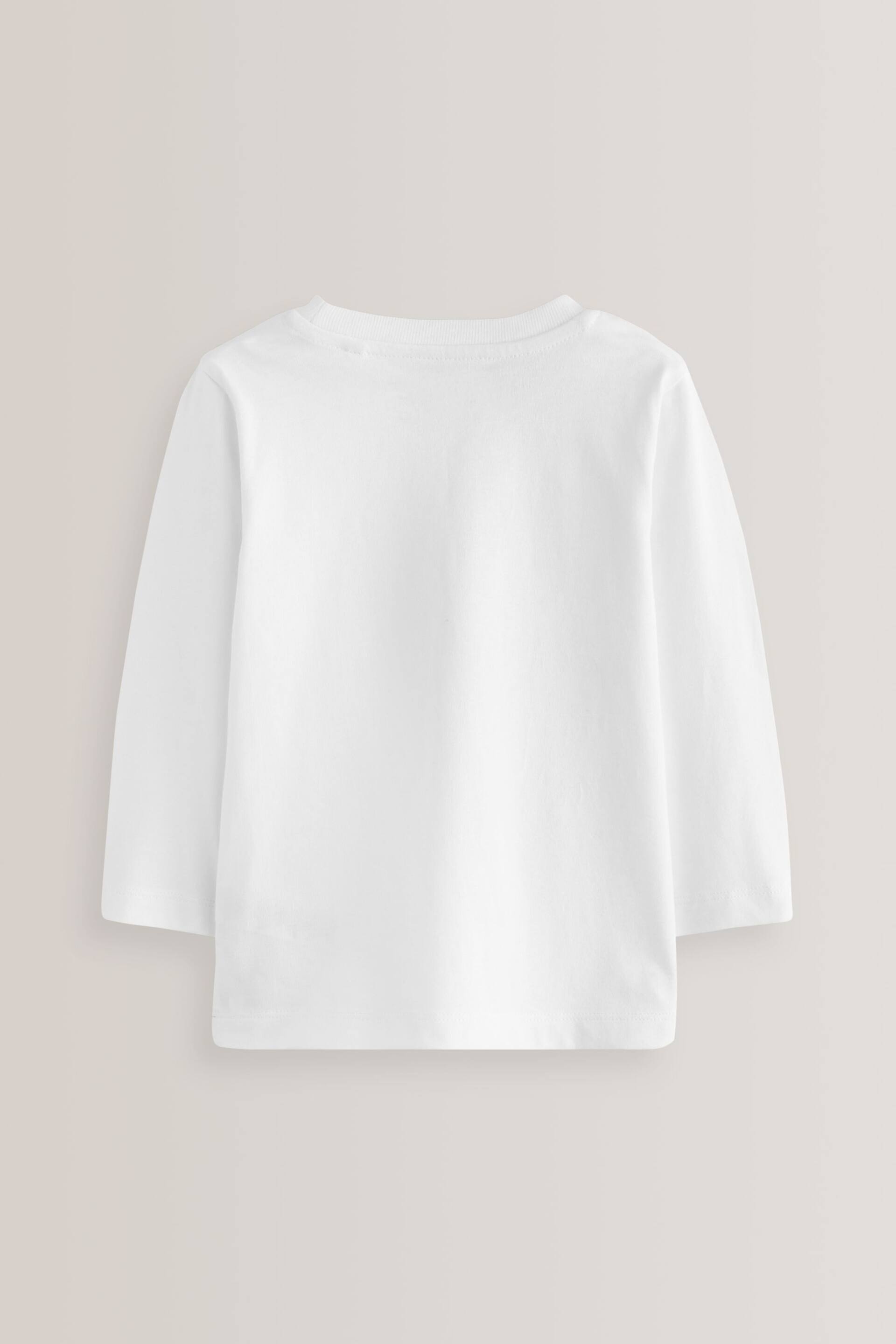 White 5 Pack Long Sleeve T-Shirts (3mths-7yrs) - Image 4 of 4