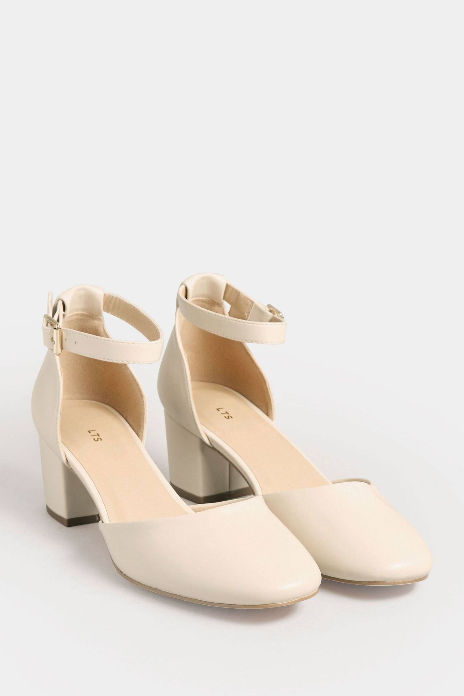 Long Tall Sally Nude Two Part Block Heel Court Shoes - Image 3 of 5