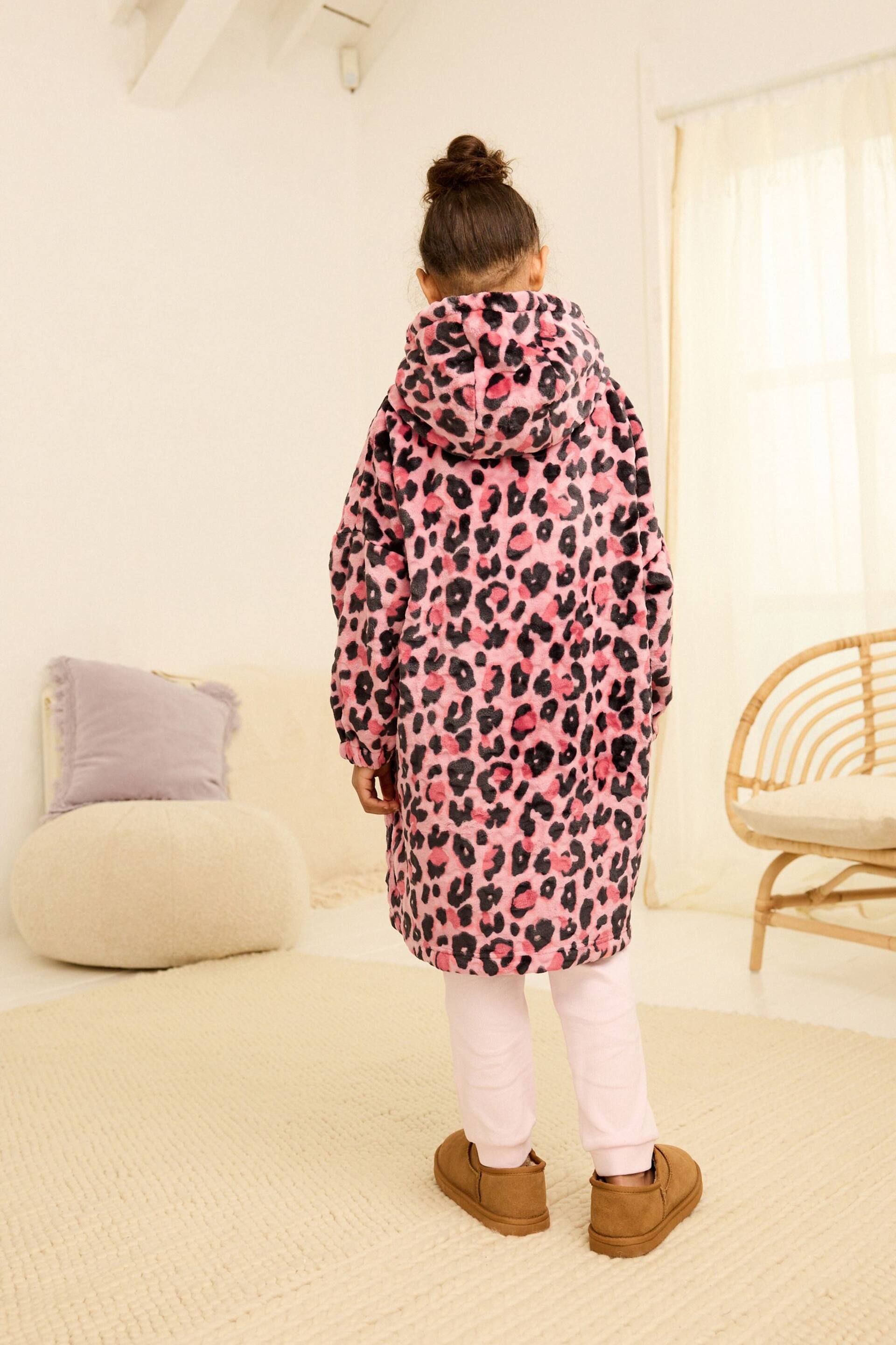 Pink Animal Print Hooded Blanket (3-16yrs) - Image 2 of 6