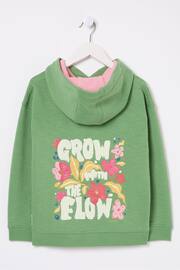 FatFace Green Grow Flow Zip Through Hoodie - Image 4 of 5