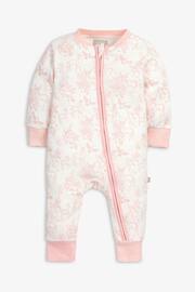 The Little Tailor Baby Front Zip Easter Bunny Print Soft Cotton Sleepsuit - Image 2 of 5