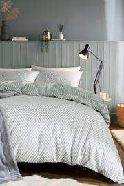 Sage Green Geometric Duvet Cover and Pillowcase Set - Image 2 of 6
