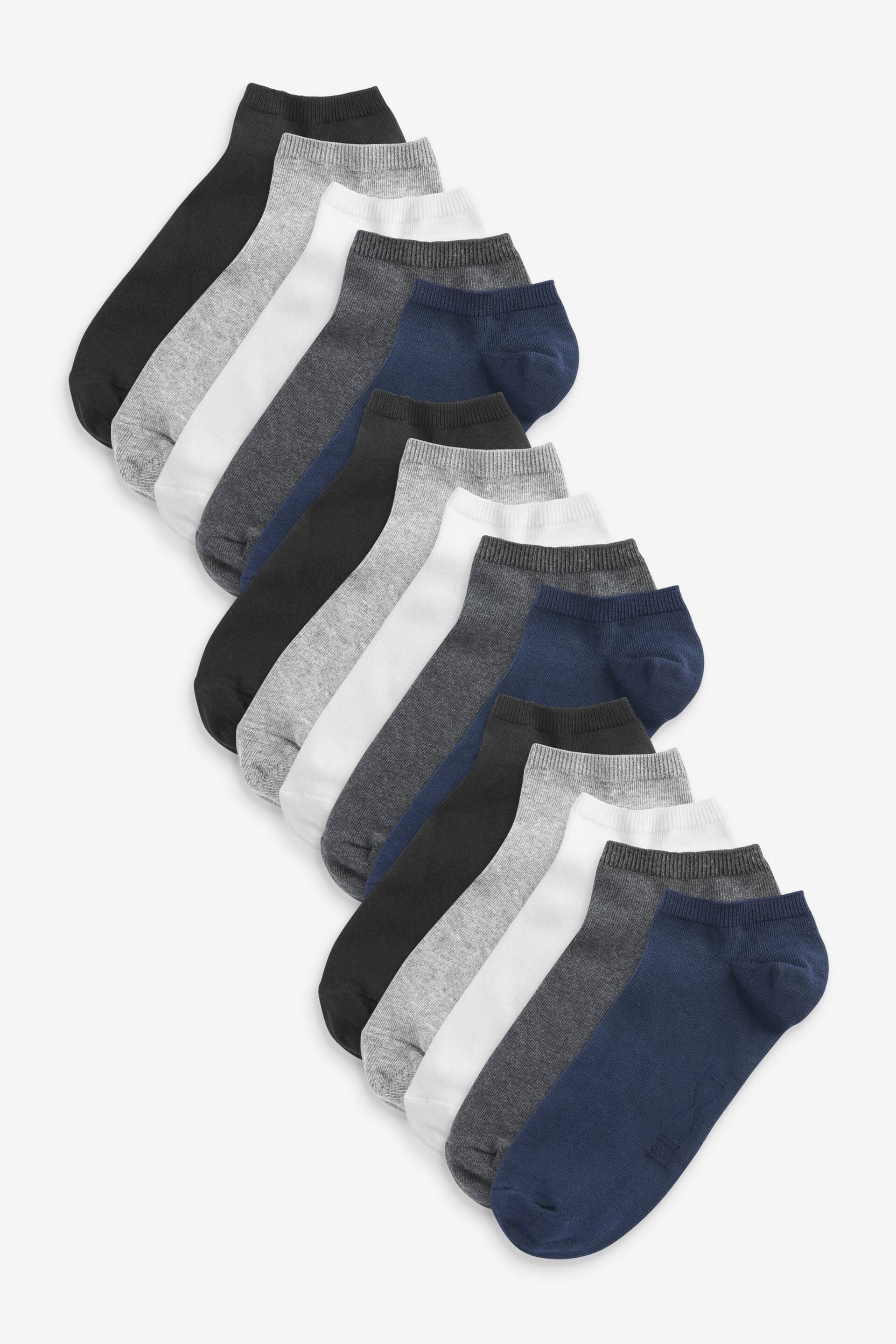 Mixed Colour Trainer Socks 15 Pack - Image 1 of 6