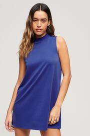 Superdry Blue Sleeveless A-Line Mini Dress - Image 1 of 4