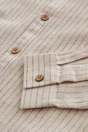 Neutral Grandad Collar Long Sleeve Shirt (3-16yrs) - Image 4 of 8