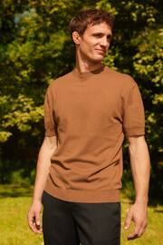 Brown Knitted Regular Fit T-Shirt - Image 1 of 5