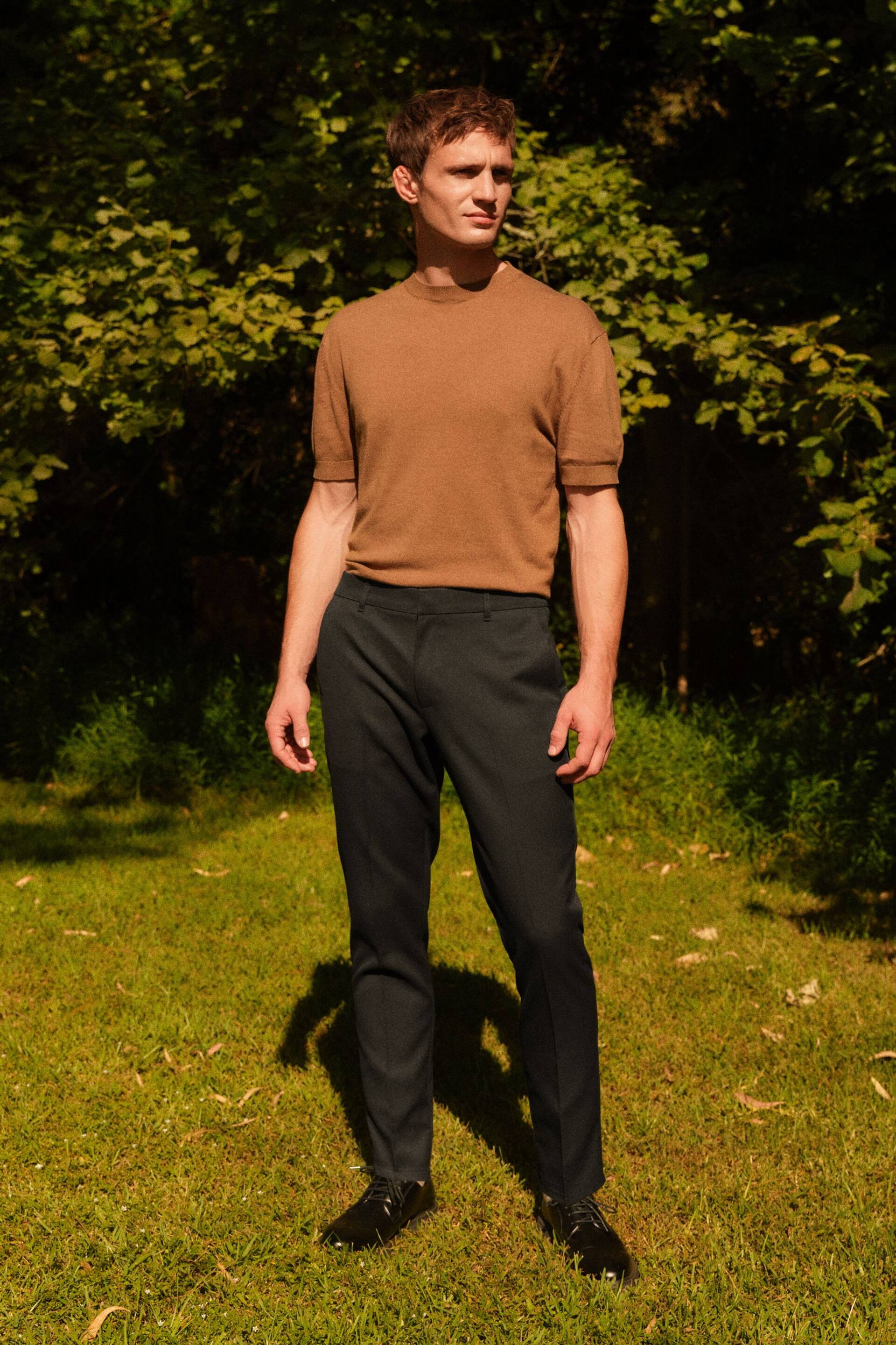 Brown Knitted Regular Fit T-Shirt - Image 2 of 5