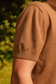 Brown Knitted Regular Fit T-Shirt - Image 5 of 5