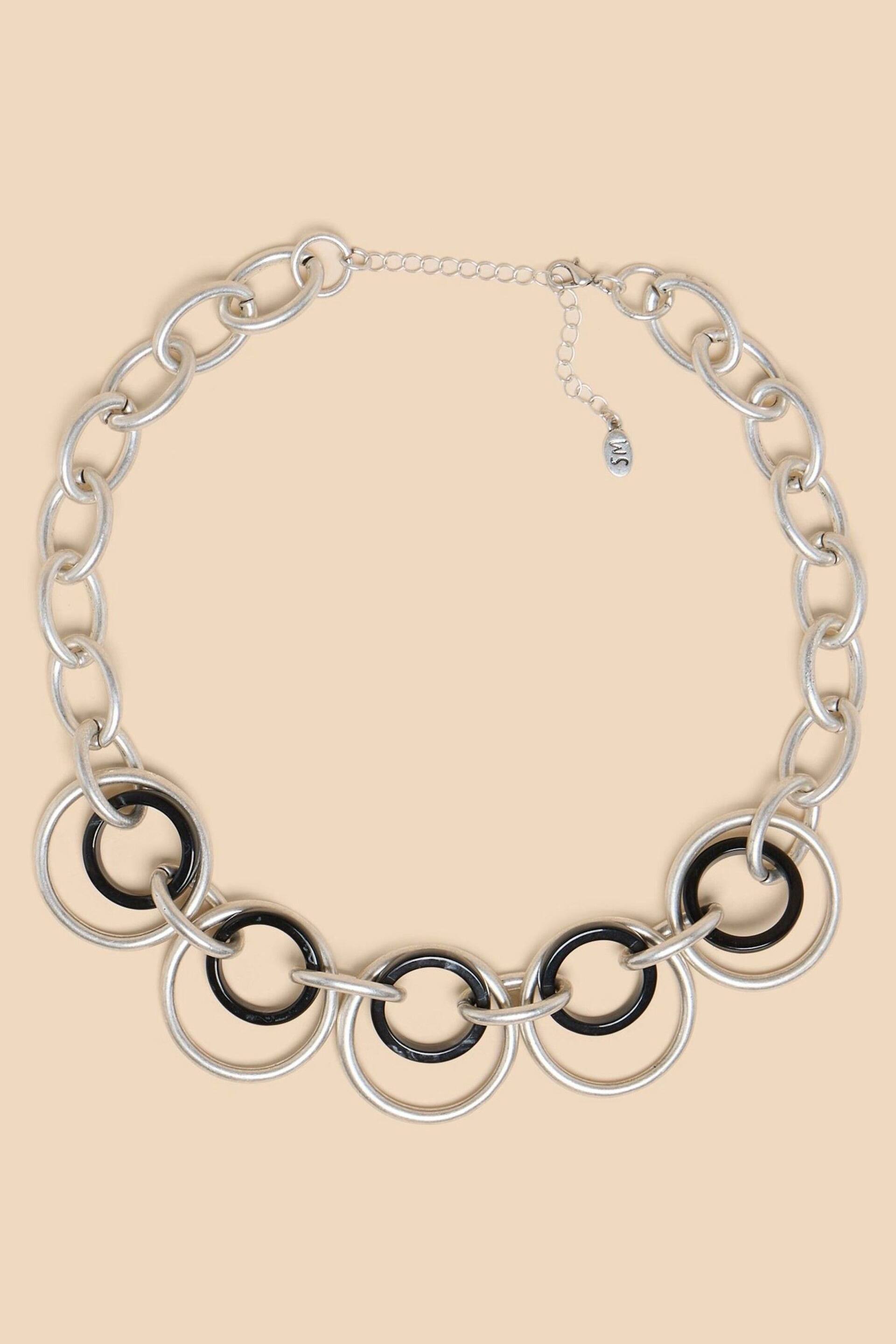 White Stuff Silver Tone Yara Circular Link Necklace - Image 1 of 2