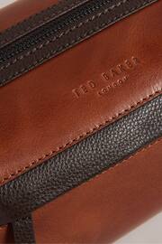Ted Baker Brown Waxy Leather Washbag - Image 4 of 4