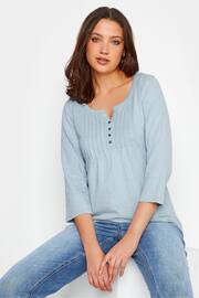 Long Tall Sally Blue Henley Top - Image 1 of 4