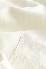 Ecru White TENCEL™ Linen Blend Cargo Wide Leg Trousers - Image 6 of 6