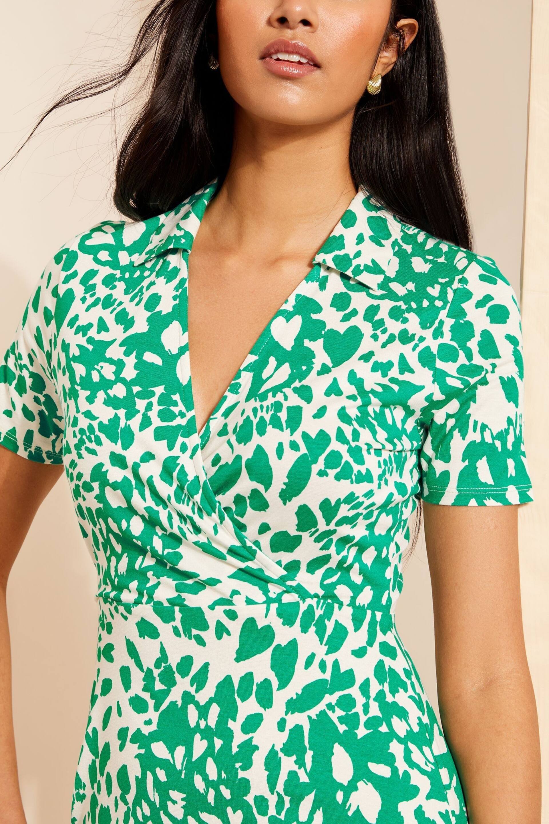 Friends Like These Green Jersey Short Sleeve Shirt Midi Dress - Image 2 of 4