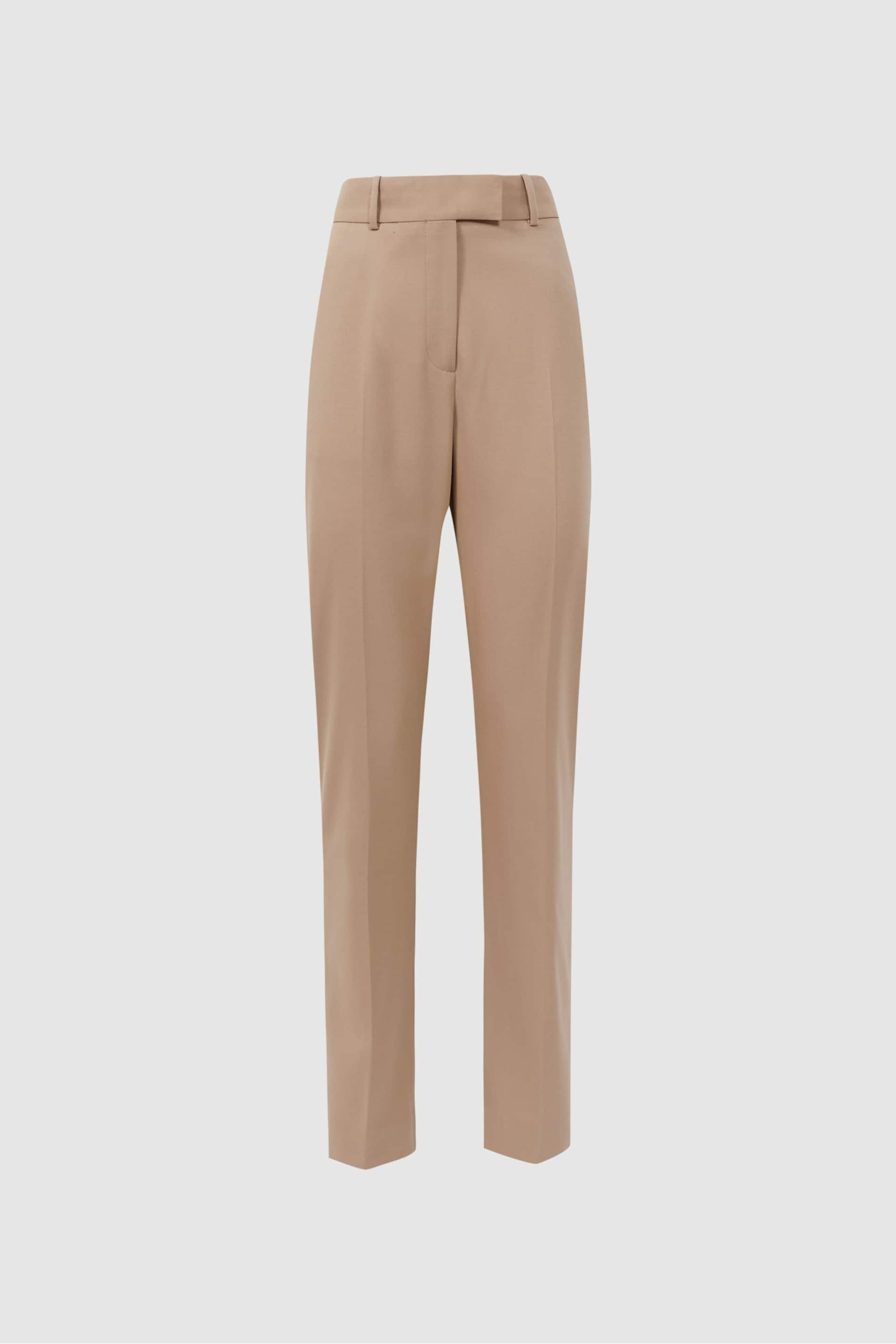 Reiss Camel Marlie Slim Fit Wool Blend Suit Trousers - Image 2 of 4