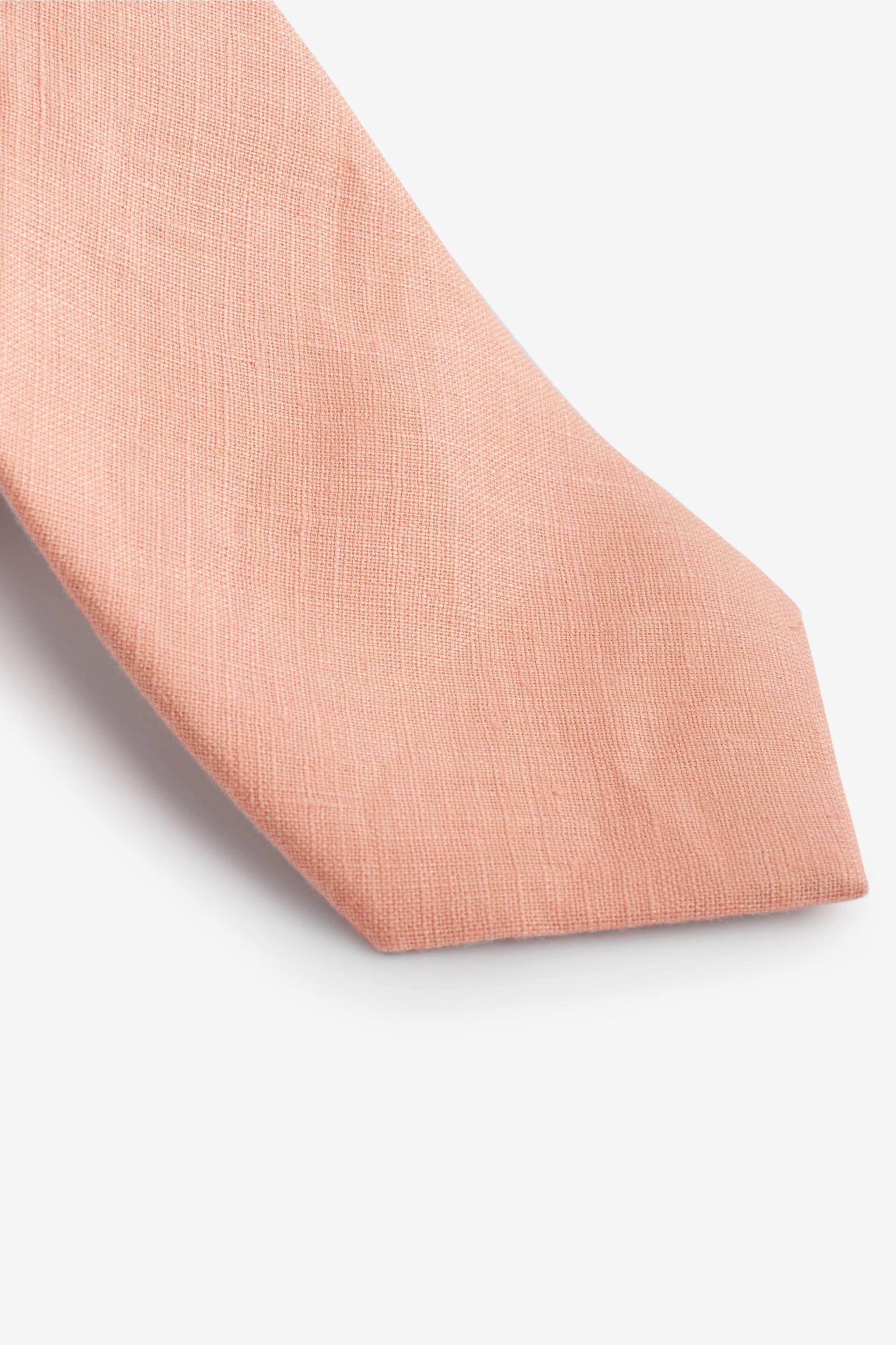 Peach Pink Linen Tie - Image 2 of 3