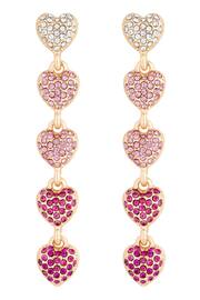 Lipsy Jewellery Pink Micro Pave Tonal Drop Earrings - Image 1 of 2