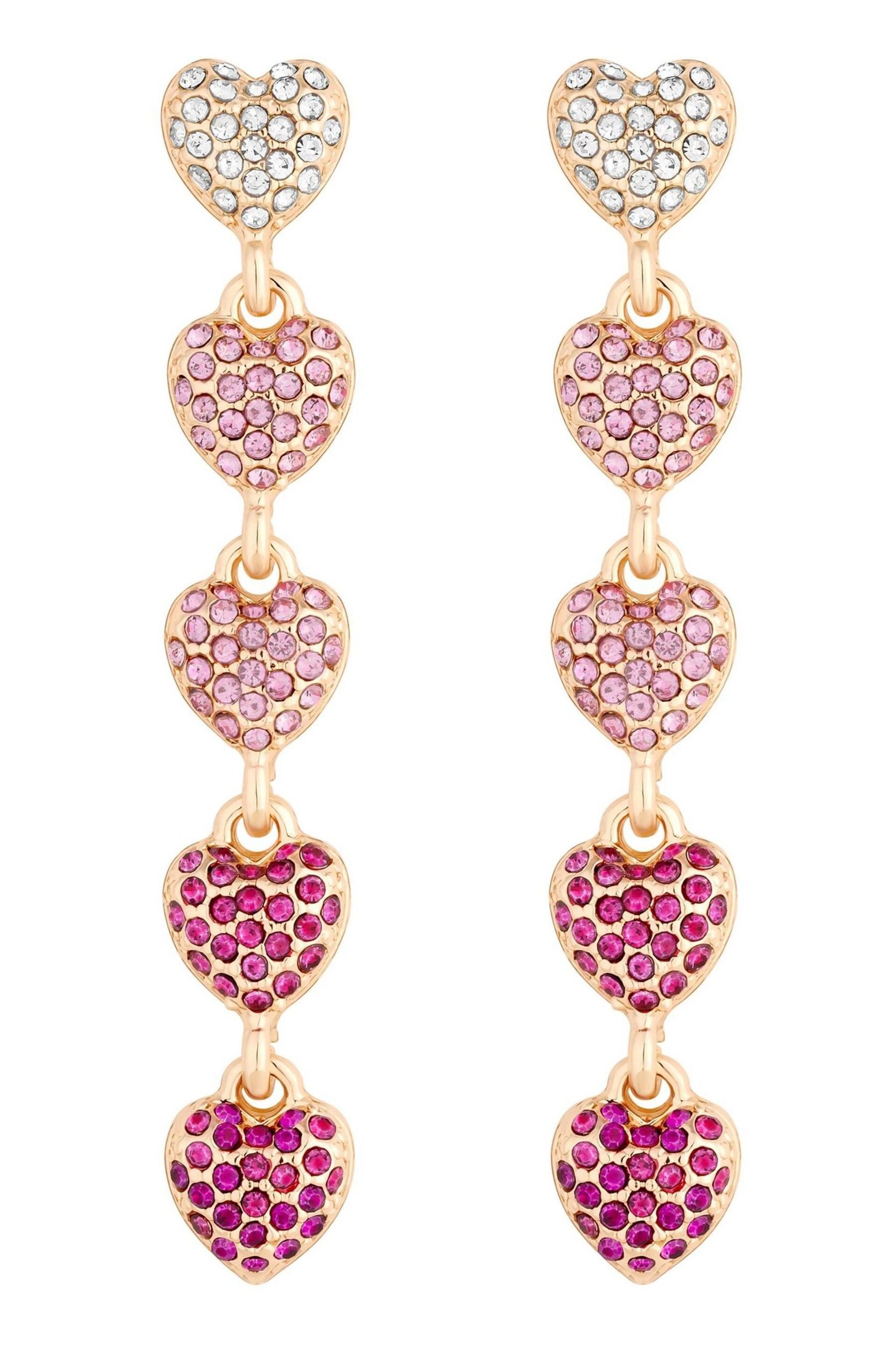 Lipsy Jewellery Pink Micro Pave Tonal Drop Earrings - Image 1 of 2