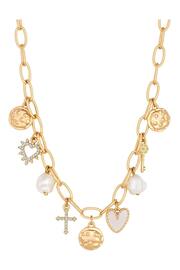 Lipsy Jewellery Gold Tone Pearl Talisman Charm Gift Boxed Necklace - Image 2 of 2
