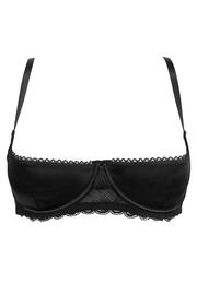 Pour Moi Black For Your Eyes Only Underwired Quarter Cup Bra - Image 4 of 5