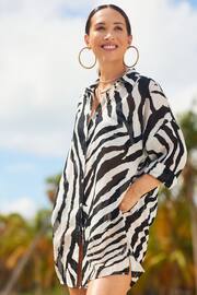 Myleene Klass Zebra Beach Shirt Cover-Up - Image 1 of 11