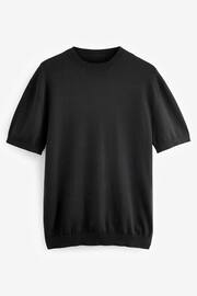 Black Knitted Regular Fit T-Shirt - Image 5 of 6