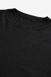 Black Knitted Regular Fit T-Shirt - Image 6 of 6