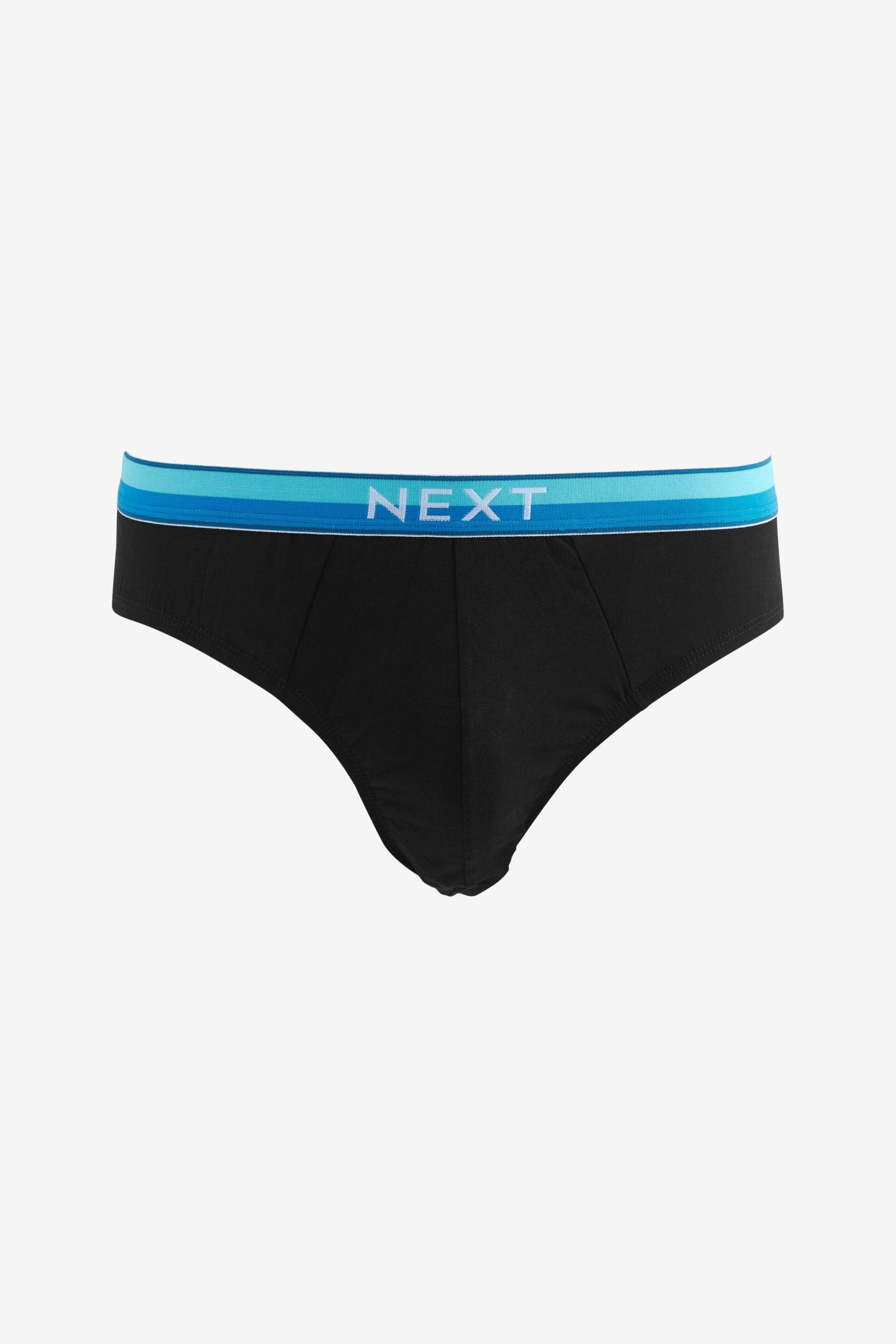 Black Bright Waistband 10 pack Cotton Rich Briefs - Image 6 of 13