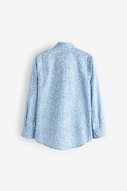 Blue Long Sleeve Floral Print Shirt (3-16yrs) - Image 4 of 5