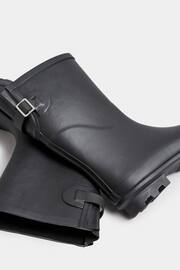 Yours Curve Black Wide Fit Mid Calf Adjustable Welly Boots - Image 4 of 4