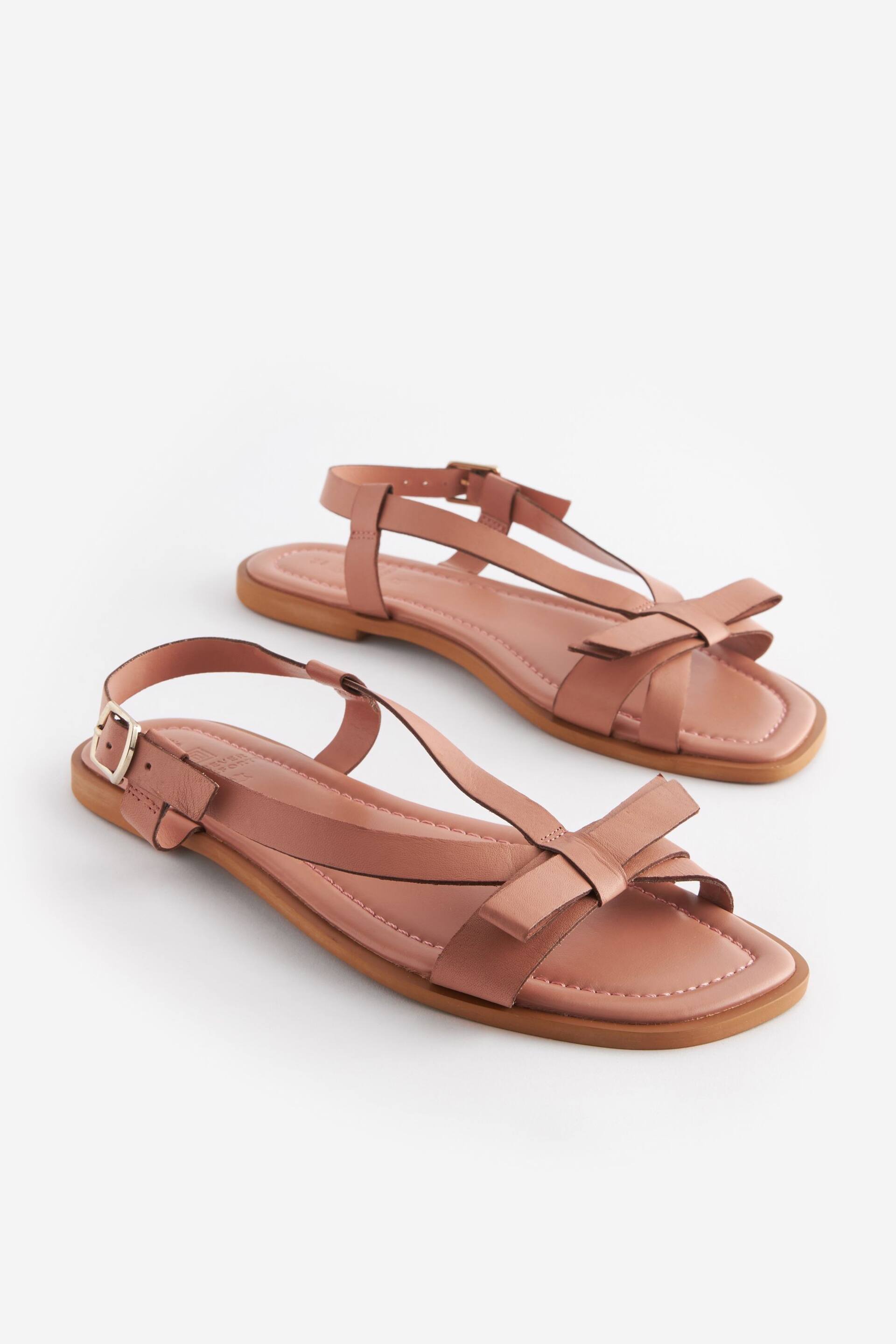 Nude Regular/Wide Fit Forever Comfort ® Leather Bow Sandals - Image 4 of 7