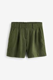 Khaki Green Linen Blend Boy Shorts - Image 5 of 6