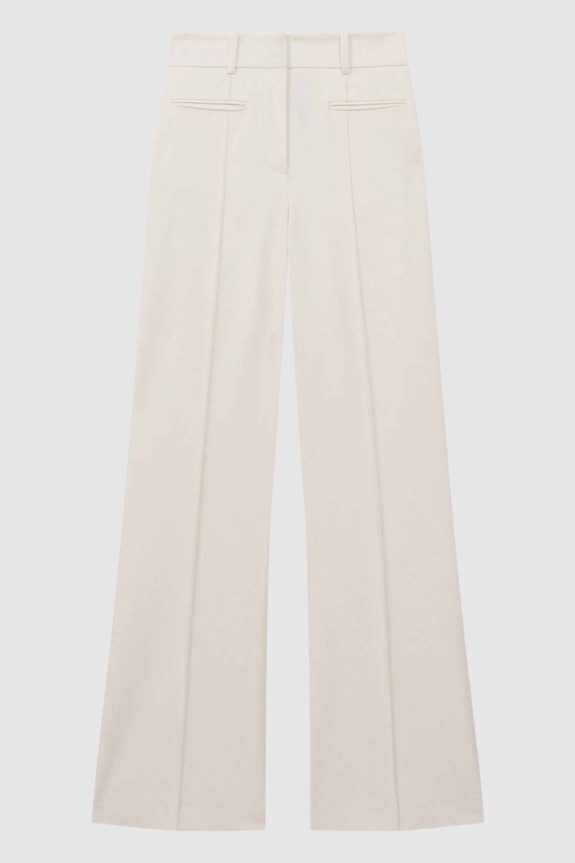 Reiss Cream Claude Petite High Rise Flared Trousers - Image 2 of 6